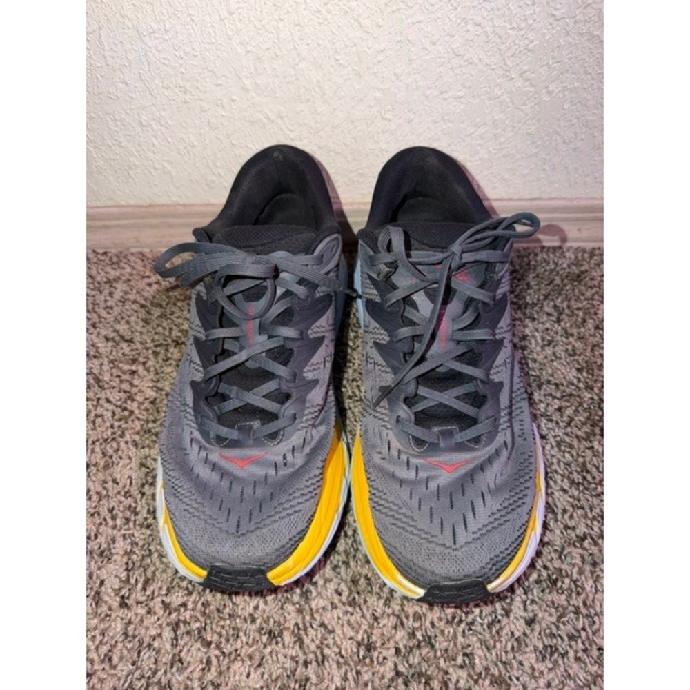 Hoka Gaviota 4 Mens Running Shoes Grey Yellow Red 1123198 CARD Size 11.5 D